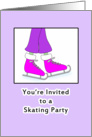 Ice Skating Party Invitation Card, For Girls card