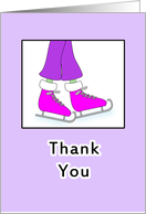 Ice Skating Thank You For Coming to My Party Card