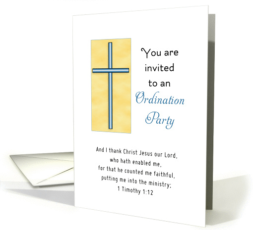 Ordination Party Invitation with Cross card (746563)