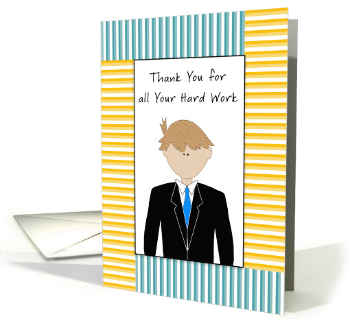 For Male Employee Thank You For all Your Hard Work card (746765)