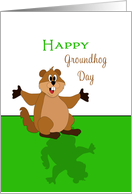 Happy Groundhog Day Card-Arms Up-Shadow-February 2nd card