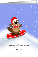 Niece Merry Christmas, Snowboarder Card