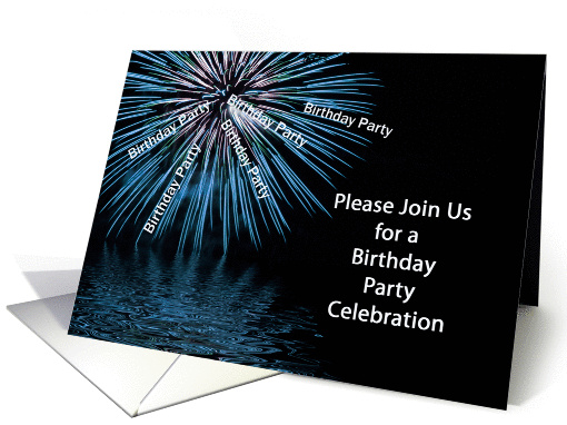 Birthday Party Invitation Greeting Card Fireworks card (749526)