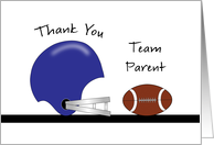 Team Parent Thank You - Football and Football Helmet card