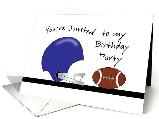 Birthday Party Invitation, Football and Helmet card (752292)