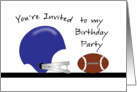 Birthday Party Invitation, Football and Helmet card