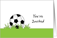 Soccer Ball Birthday Party Invitation, Futbol card