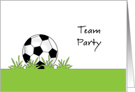 Soccer Team Party Invitation for End of Season-Soccer Ball - Futbol card