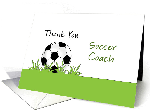 For Soccer Coach Thank You Greeting Card-Soccer Ball &... (752325)