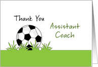 Thank You Assistant Soccer Coach Greeting Card-Soccer Ball-Futbol card