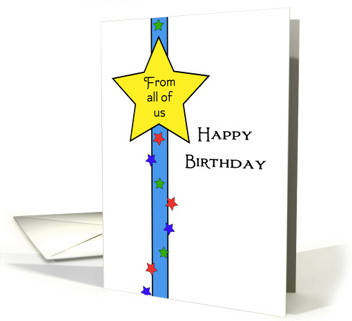 From All of Us / From Group Birthday Card - Star Border card (752590)