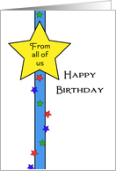 From All of Us / From Group Birthday Card - Star Border card