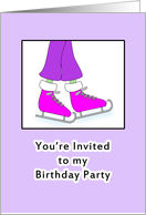 Ice Skating Birthday Party Invitation, Ice Skates card