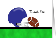 Thank You Card with Football and Helmet card