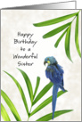 Sister Birthday Card with Parrot and Palms card