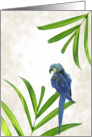 Blank Note Card with Parrot and Palms card