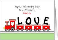 For Godson Valentine’s Day Greeting Card with Train Full of Love card