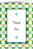 Thank You Paper Greeting Card, Retro Design card