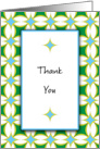 Thank You Paper Greeting Card, Retro Design card