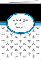Employee Thank You For All Your Hard Work - Fleur di Lis - Blue card