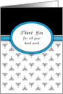 Employee Thank You For All Your Hard Work - Fleur di Lis - Blue card