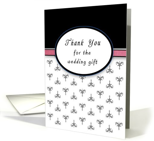 Thank You For The Wedding Gift - Fleur di Lis - Pink card (758242)