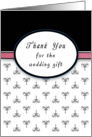 Thank You For The Wedding Gift - Fleur di Lis - Pink card