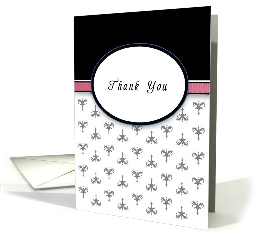 Thank You - Fleur di Lis - Pink card (758250)