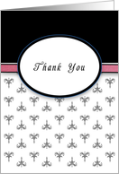 Thank You - Fleur di Lis - Pink card