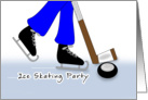 Ice Skating Birthday Invitations - Hockey Stick and Puck card