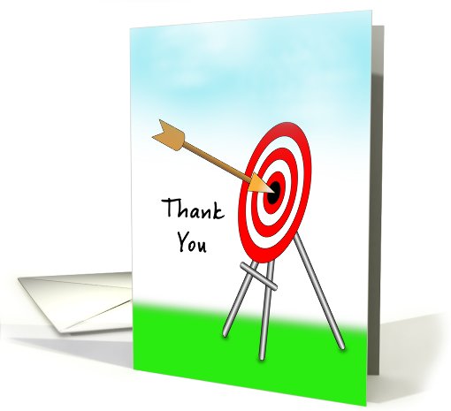 Archery Themed Thank You Card, Bulls Eye and Bow card (758665)