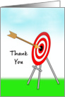 Archery Themed Thank You Card, Bulls Eye and Bow card