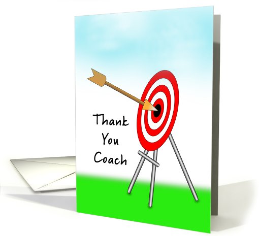 Archery Coach Thank You Card, Bulls Eye and Bow card (758668)