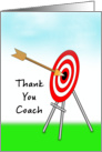 Archery Coach Thank You Card, Bulls Eye and Bow card