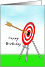 Archery Happy Birthday Card, Bulls Eye and Bow card