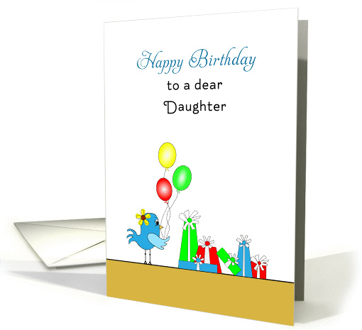 For Daughter Birthday Card with Blue Bird and Presents card (758753)