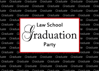 Law School Graduation Party Invitation-Graduate Text on Background