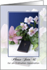 Ordination Invitation - Bible, Flowers, Lilies card