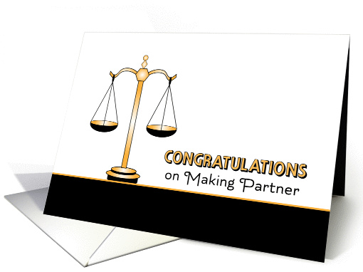 Making Partner Congratulations Card-Scales of Justice card (779502)