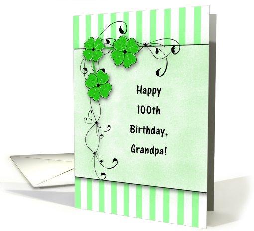 Happy 100th Birthday Grandpa card (779789)
