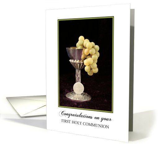 First Holy Communion Card with Chalice, Grapes and... (781208)