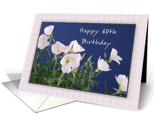 Happy 60th Birthday Greeting Card, Flowers card (802719)