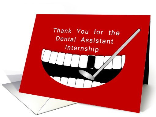 Dental Assistant Internship with Teeth and Mirror card (804010)