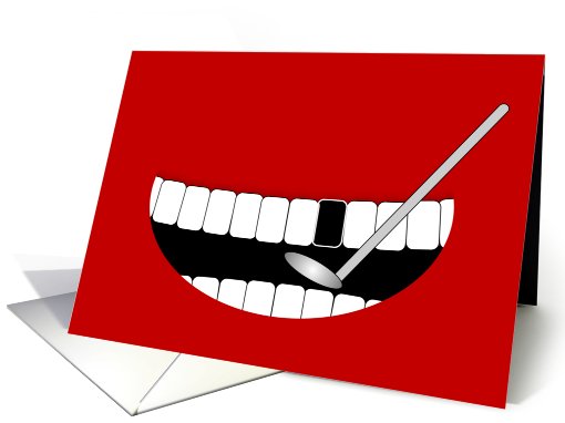 Dental Blank Note Card with Teeth and Mirror Tool card (804795)