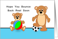 Get Well Bears with Soccer Ball and Beach Ball card