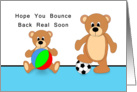 Get Well Bears with Soccer Ball and Beach Ball card