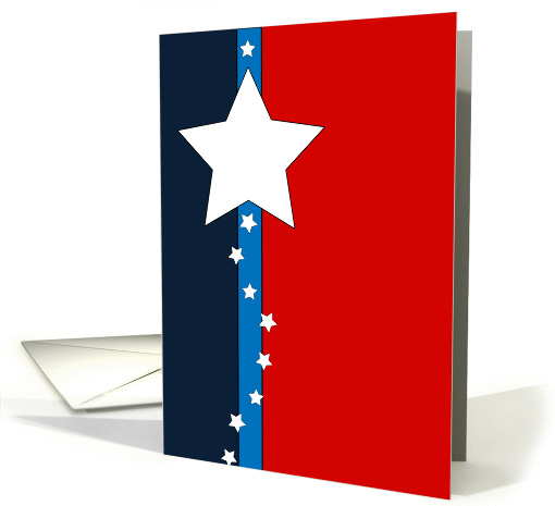 Patriotic Red, White and Blue Greeting Card with Stars card (812622)