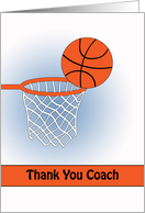 For Coach-Basketball Thank You Greeting Card-Basketball and Net card