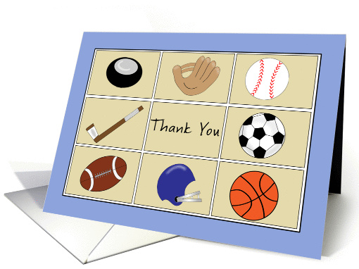 Thank You Greeting Card with Sports Theme card (813063)
