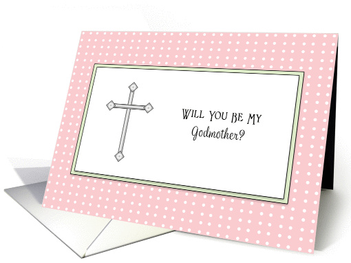 Be My Godmother Invitation Greeting Card-Pink and White... (817822)